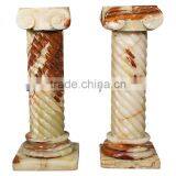 Wholesale LIGHT GREEN ONYX COLUMNS PILLARS CARVED TOP thumbnail-5