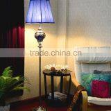 Blue Color Artistic Glass Silver Plated Hardware Base Floor Lamp thumbnail-1