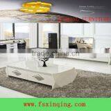 C332 Living Room Furniture Glass Top Wood Coffee Table thumbnail-1