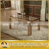 Fancy Rose Golden Tainless Steel Marble Top Dining Table thumbnail-6
