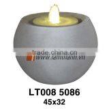 Vietnam Wholesale Round Grey Water Fountain Jar With Led Candle thumbnail-1