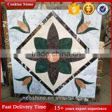 Flower Design Mixed Color White Gray Marble Waterjet Tile thumbnail-1