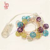 Rattan Ball Colorful White Led Copper String Light Cr2032 2m 20 Lights Fairy Light String thumbnail-3