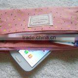 Cute Fashion Promotional Cotton Cosmetic Makeup Zipper Bags Wallets Canvas Wallet With Two Front Zipper Pouch thumbnail-6