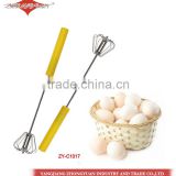 Wholesale 14-inch Stainless steel rotary egg beater food grade whisk with hand push
