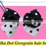 White Black Polka Dot Ribbon Bows Wholesale Kids Hair Bow