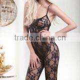 Flower Lace Cross Front Bodystocking thumbnail-1