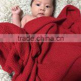 Size 80 and 135cms 100% Cotton Waffle Weave Knitted Breathable Air Conditioning Newborn Baby Blanket thumbnail-2