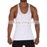 100% Cotton Racer Back Wholesale Custom Plain Mens Fitness Stringer Tank Top thumbnail-1