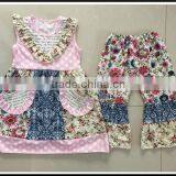 2016 Summer Fall Boutique Girl Easter Chevron Girl Outfit Giggle Moon Girl Remake Ruffles Clothing Set Summer Wear Cater Outfit thumbnail-4