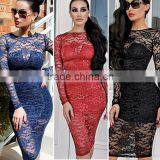 Walson 2017 European Style Lace Sexy Night Dress Picture Club Tight Party Dresses for Women thumbnail-3