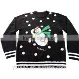 Snowman Pattern Men Pullover Black Ugly Christmas Sweater Design thumbnail-2