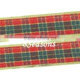 Multicolor Grid Pattern Satin Ribbon For Christmas Decoration 5.0cm thumbnail-1