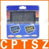 EC60 Car Four Wet Temperature Record LCD Car Cigarette Lighter Powered Digital Clock + Voltage + Thermometer + Hygrometer thumbnail-6