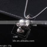 Latest Design Simple Skull Shaped Stainless Steel Pendant Necklace Carven Flower Jewelry thumbnail-2