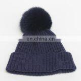 Autumn and Winter Warm Large Fox Hair Wool Wool Hat Adult Knitted Hat thumbnail-1