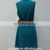 Woman's Classic Pleated Front Button Open Shirt Dress Made of Chiffon Crepe thumbnail-3