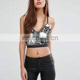 Trending New Fashion Sexy Girls Top Design, Kendall and Kylie Paneled Long Sleeve Crop Top With Black or White Lace thumbnail-3