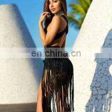 Womens Sexy V Neck Backless Tassels Sexy Night Club Dresses thumbnail-6