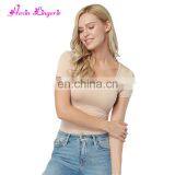 Fast Delivery Reversible Soft Organic Bamboo Nude Round Neck Blank Fashion Tshirt thumbnail-1