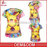 2017 Creat Your Own Mixed Color Summer 3D Cheap 100 Polyester Sublimation Women T Shirt thumbnail-5