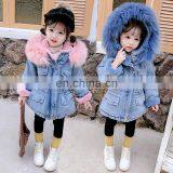 2020 Winter Children's Girls Fashion Warm Fur Denim Coat thumbnail-2