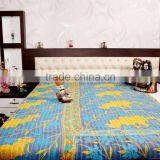 Beautiful Vintage Kantha Quilt Indian Throw Designer Kantha Gudari Flower Prints Bedspread
