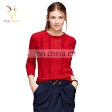 Ladies Red Fashion Pullover 100% Cashmere Sweater thumbnail-1