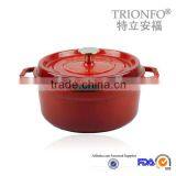 Hot Sale Trionfo Red Enameled Casserole Pot Antique Cast Iron Pot Seasoning