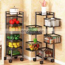 Home Accessories Kitchen Organizer With Wheels 3/4/5 Tier Bathroom Kitchen Storage Rack Trolley Rack thumbnail-1