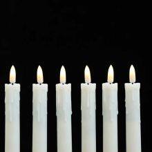 10Inch Flameless Flickering White/Ivory 3D Wick Dripping LED Taper Candles With Remote, Timer, Battery Powered for Home Decor thumbnail-4