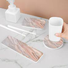Bathroom Accessories Highly Absorbent Quick Dry Marble Diatomite Stone Bath Mat Set thumbnail-3