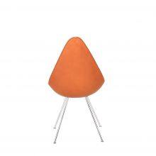 Drop Chair Arne Jacobsen 1958 Replica, Mid‑Century Modern Leather Upholstered Dining Chair With Chrome Wire Legs for Home Hotel Cafe thumbnail-4