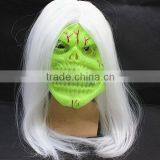 Best Selling Green Halloween Latex Mask Luminous Long Hair Latex Ghost Mask Sale Scary Mask Latex thumbnail-3