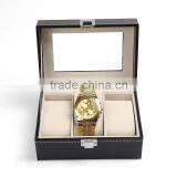 W806-3 3 Slot Grid Cheap Wholesale PU Leather Watch Packaging Display Box Quality Choice thumbnail-3