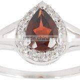 Pear & Round Shape Garnet Ring Earring Set thumbnail-3