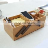 High quality wooden desk stationery organizer with pen holder, phone holder,pen holder