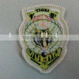 2015 Customize Irreguarly Shape Tiger Merrow Border T-shirt Woven Patches for Garment thumbnail-1