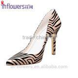 Zebra-patterned Leather Pointed Toe Ladies Sexy High Heels thumbnail-6