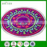 150cm Diameter 500g Microfiber Reactive Printed Large Round Beach Towel With Tassel thumbnail-3