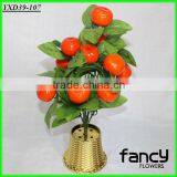 12 Heads Cheap Mini Artificial Orange Fruit Plants