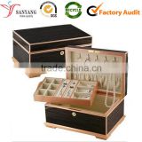 Simple MDF wooden cosmetic jewelry make up storage box for ladies
