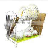 Latest 2 Tiers Decorative Dish Rack Kitchen Cabinet Dish Drying Rack thumbnail-1