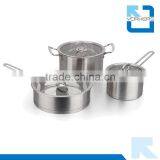 3 Pieces of Stainless Steel Square Stock Soup Pot Set thumbnail-1