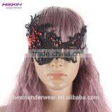 Square Purple Flower Black Lace Cheap Face Party Mask Malaysia thumbnail-3