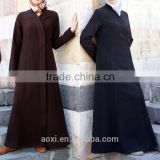 2015 Fashion design wool blend traditional wear long muslim modern abaya coats