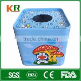 CMYK custom rectangular metal tin tissue boxes with Janpan cartoon printed