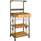 Home Microwave Cart With Wood Top thumbnail-1