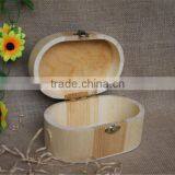 FSC High Quality Natural Oval Hinged Pine Wooden Jewelry Gift Box thumbnail-3