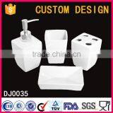 4psc White Custom Design Ceramic Bath Set, Bathroom Accessory Sanitary Set thumbnail-2
